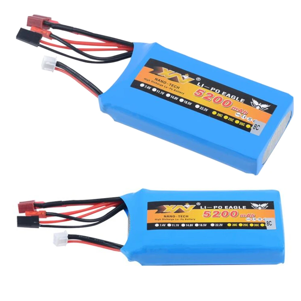 RC аккумулятор 7.4v 5200mAh 8C 2S для 1/5 LOSI 5IVE T запчасти автомобилей/Rc автомобилей (99 мм * 54