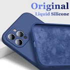 Жидкий силиконовый чехол для iPhone 12 13 11 Pro XS Max SE 2020 X Xr SE2 12 mini 5,4 8 6 7 Plus, чехол для телефона 12 mini
