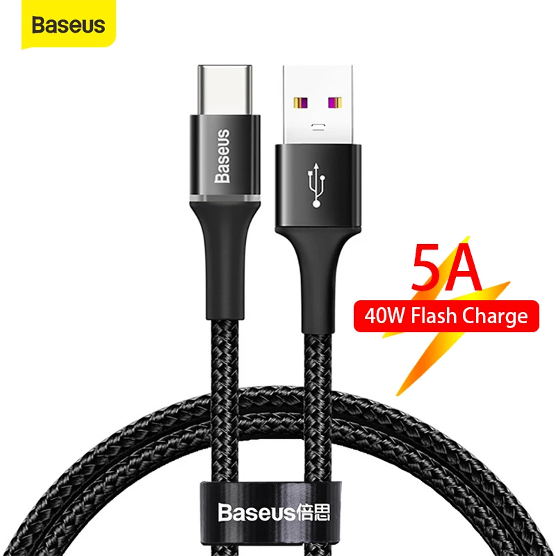 Baseus 40 Вт USB Type C кабель 5A флэш зарядка для Xiaomi Android Mate 20 Pro мобильный телефон Usb
