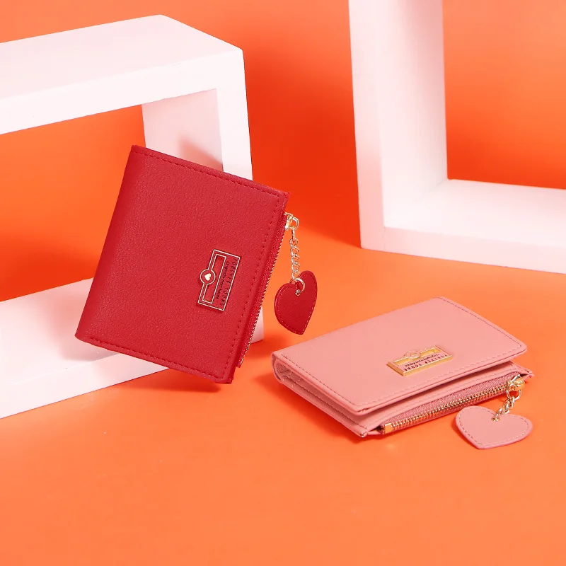 Подвеска в форме сердца Женский кошелек на молнии карман для монет держатель