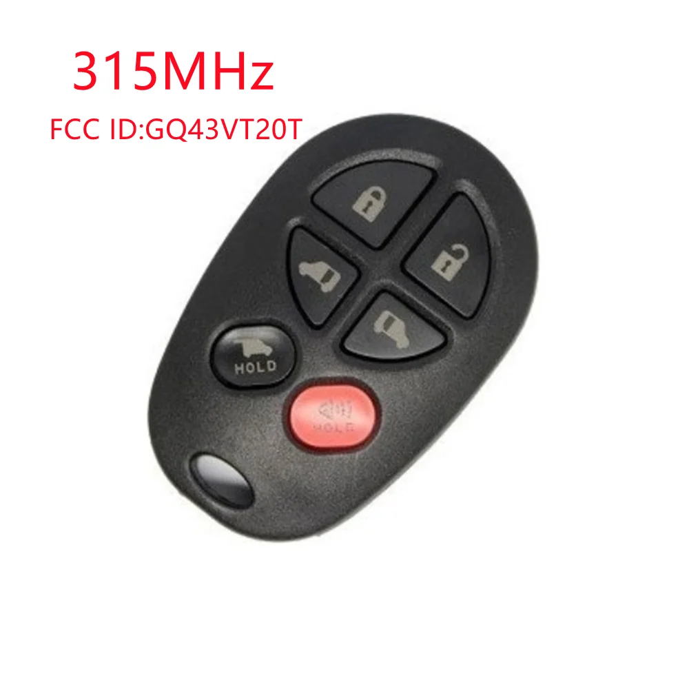 Remote Control Keyless Entry Car Key 315MHZ For Toyota Highlander Sequoia Sienna Tundra GQ43VT20T 6 Buttons