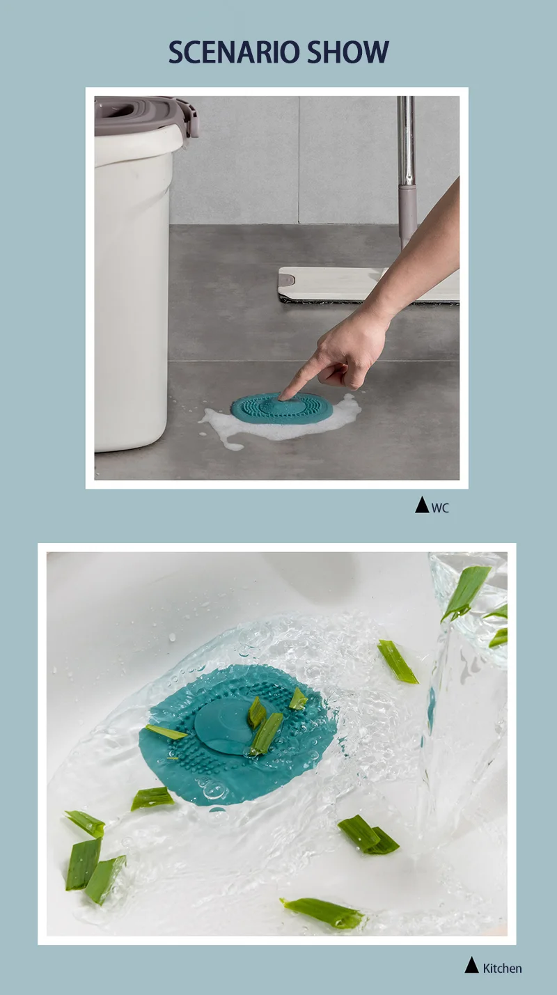 

1pc Press type Floor Drain Deodorant Cover Washbasin Sink Filter Hair Plug Toilet Deodorant Pipe Sealing Plug Kitchen Gadgets