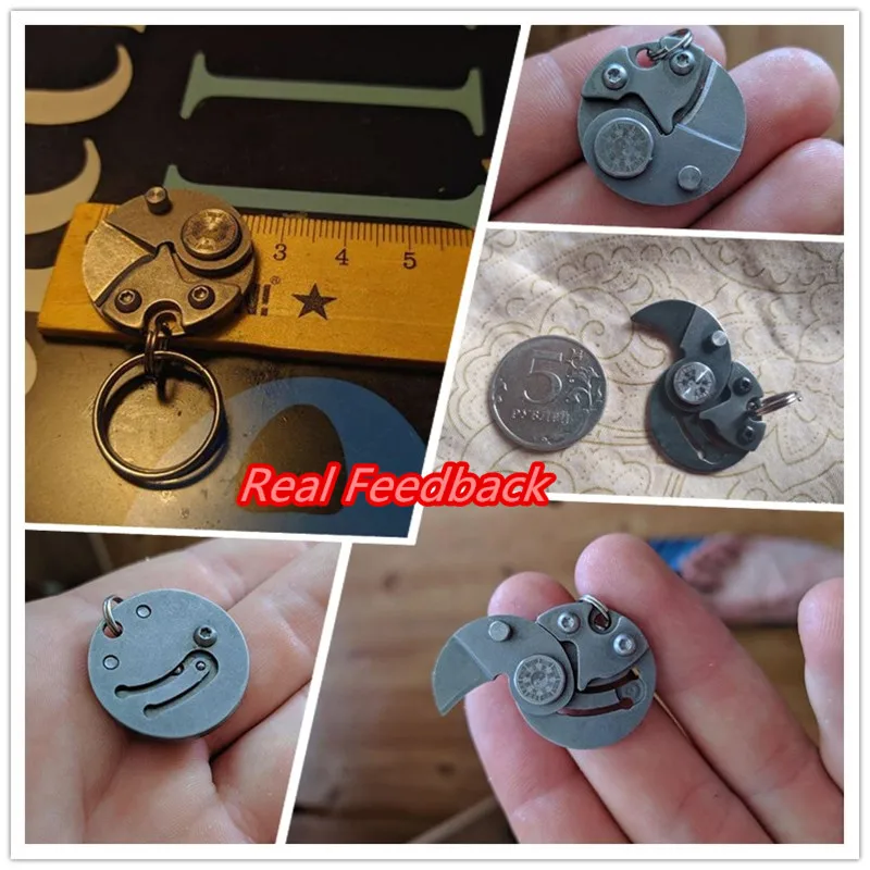 Карманный мини-нож для самообороны повседневный инструмент круглое стальное