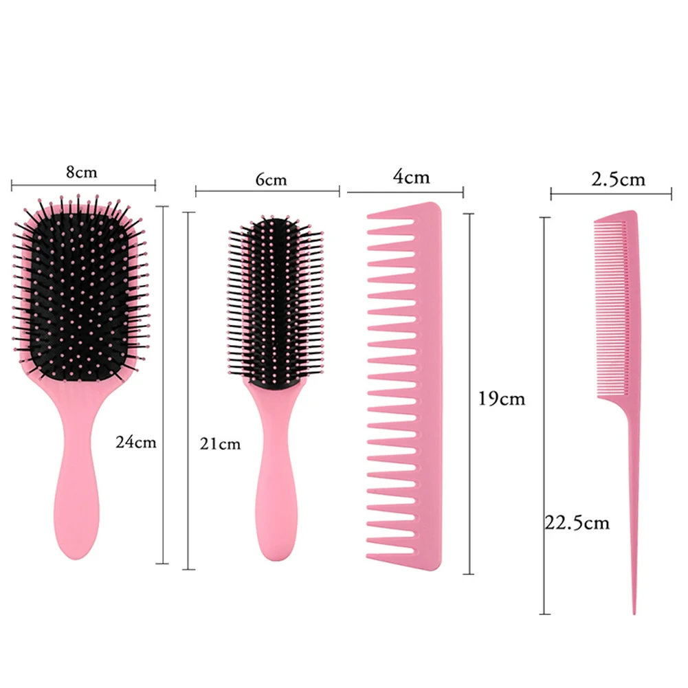 

Pro Salon Hair Care Styling Tool 4pcs Hairdressing Straight Curly Hair Combs Barber Salon Hair Care Styling Brush