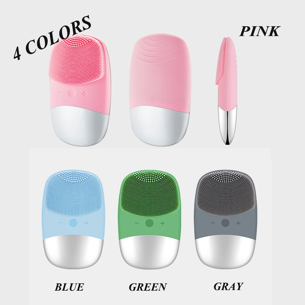 

Powered Facial Cleansing Brush Sonic Silicone Cleanser Waterproof USB REcharge Skin Care Massage MINI 2 Foreoing Facial Machine
