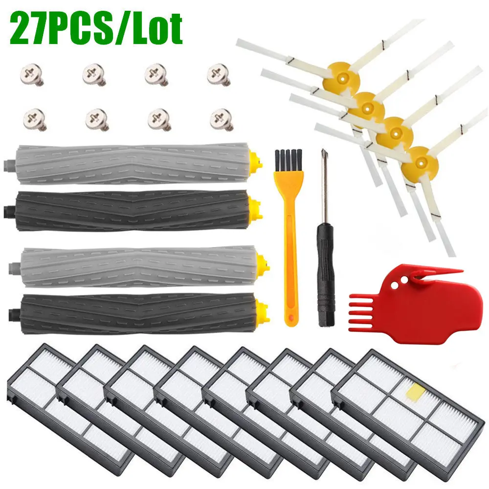 27pcs lot Replenishement Kit for iRobot Roomba 805 860 870 871 880 890 960 980 Vacuum Accessories, Parts Extractors Filters Side Brushes - Цвет: 27pcs lot