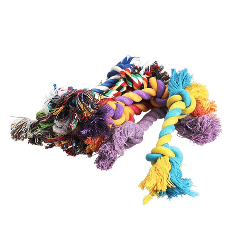 1 supplies Pet dog puppy cotton chew knot bone rope braided durable 9CM funny tool (random Color) | Дом и сад