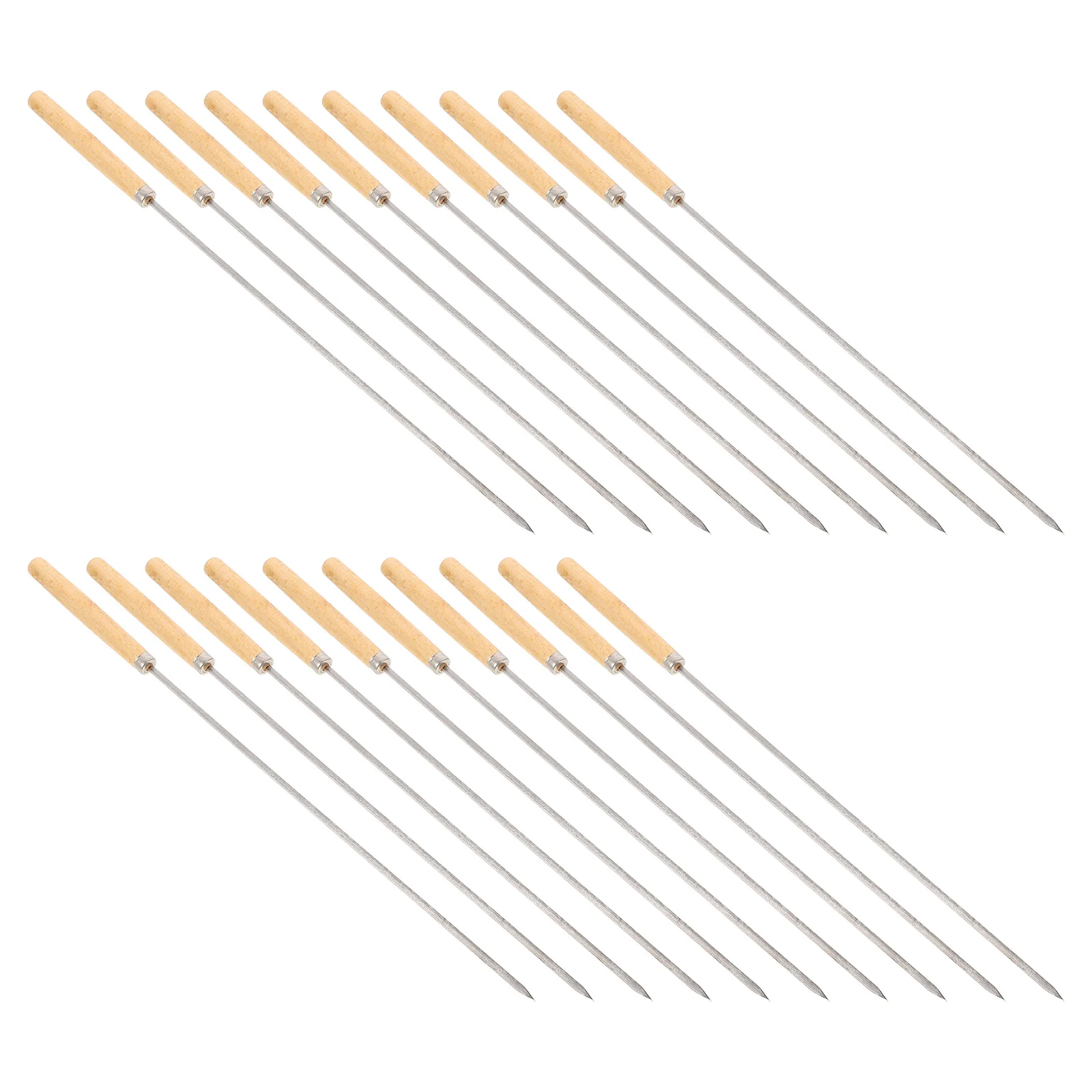 

20pcs Stainless Steel Grilling Skewers Barbecue Sticks Useful Skewer Tools