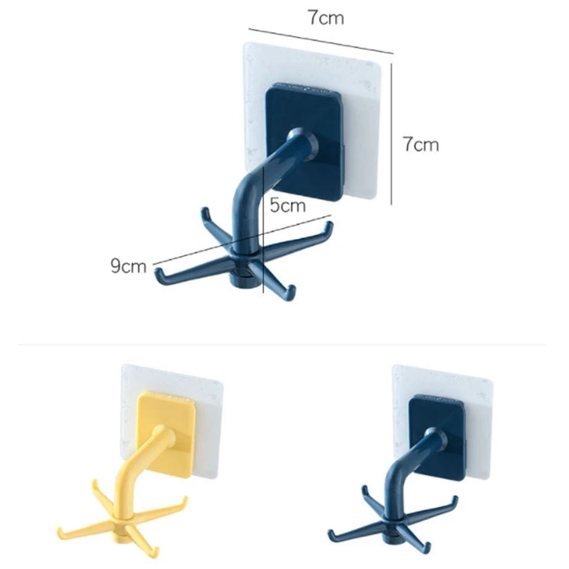 

2PCS 360 Degrees Rotating Hook Kitchen Storage Bathroom Organizar Storage Rack Holder Wall Mounted Hanging Hooks