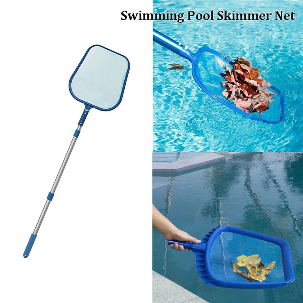 

Hot Swimming Pool Net Leaf Rake Mesh Skimmer With Telescopic Pole Pools And Spas Lightweight Easy-to-use Cleaning Tool