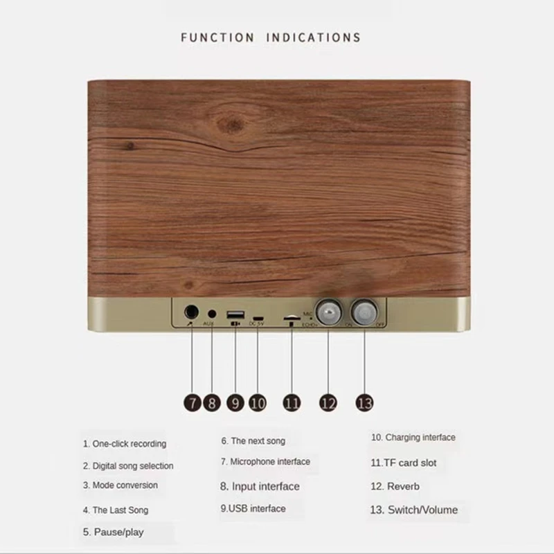 Деревянный высокомощный двойной динамик s Bluetooth-динамик для компьютера ТВ аудио