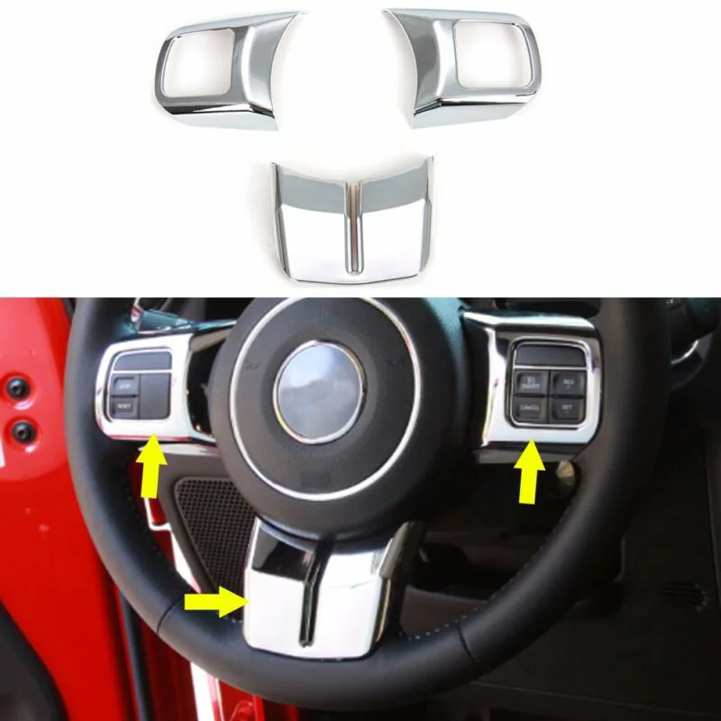 3 шт. наклейка на руль автомобиля s для Jeep Wrangler JK 2011-2016 автомобильный внутренний