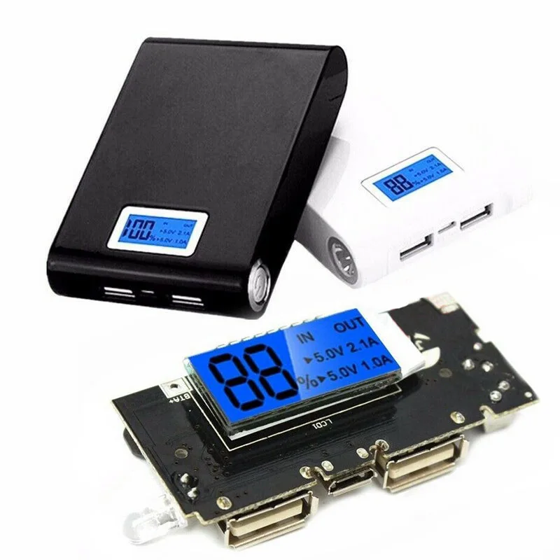 Mobile Power Bank Battery Charger Module Board Dual USB Digital Display 5V 1A/2.1A DQ-Drop | Электроника