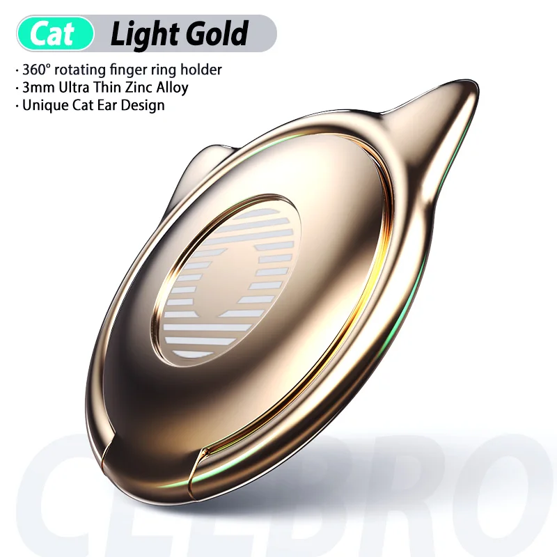 Cat Gold Мини-камера для приборной панели Автомобильный держатель магнитное кольцо держатель мобильного телефона универсальный для iPhone samsung Oneplus 7 pro Автомобильный кронштейн Подставка - Цвет: Cat Gold