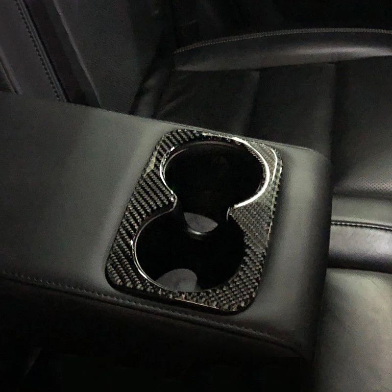 

CITALL Carbon Fiber Rear Water Cup Holder Cover Trim Fit For Jeep Grand Cherokee 2011 2012 2013 2014 2015 2016 2017 2018