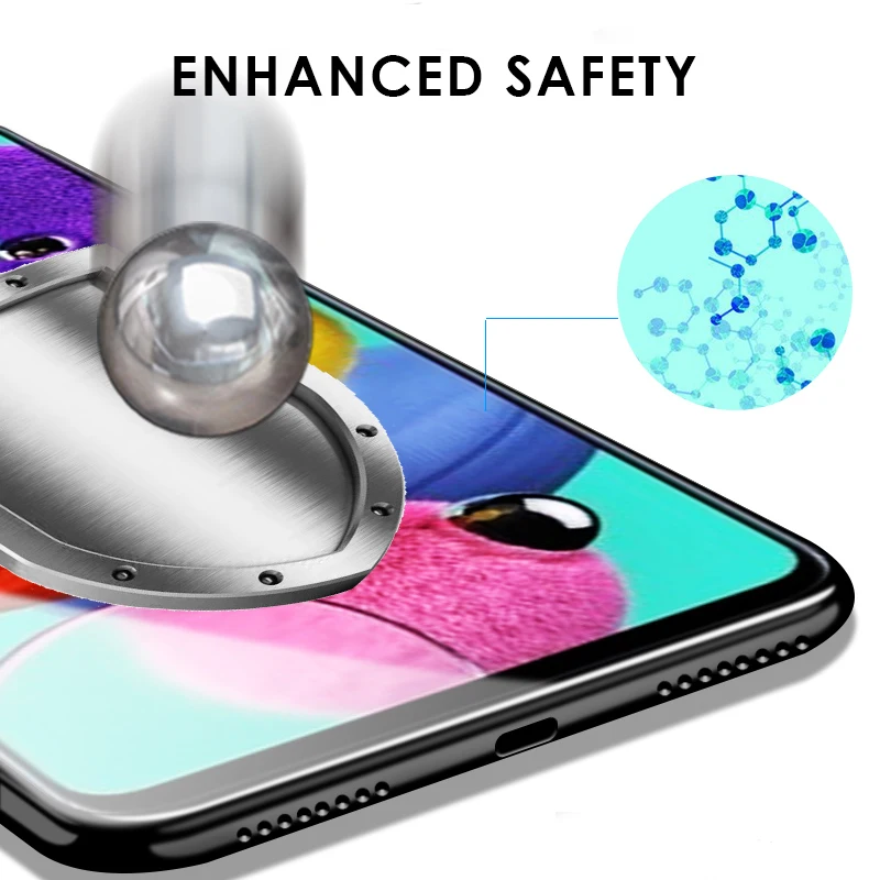 Олеофобное закаленное стекло Защита экрана для Samsung Galaxy A51 A70 A01 A41 A31 A30 A21 A50 A71
