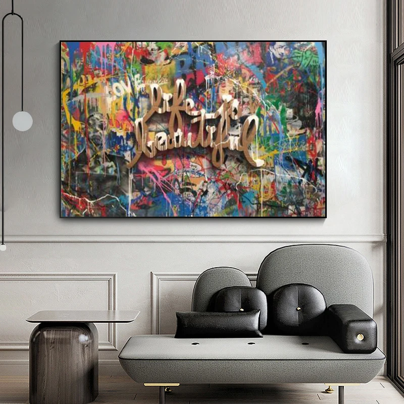

Inspiring Words Graffiti Art Canvas Paintings on the Wall Art Posters and Prints Street Art Modern Pictures Home Decor Cuadros