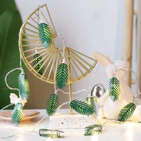 3m1 5m wrought iron leaf led fairy string lights ins style battery operation christmas wedding garden party home decoration