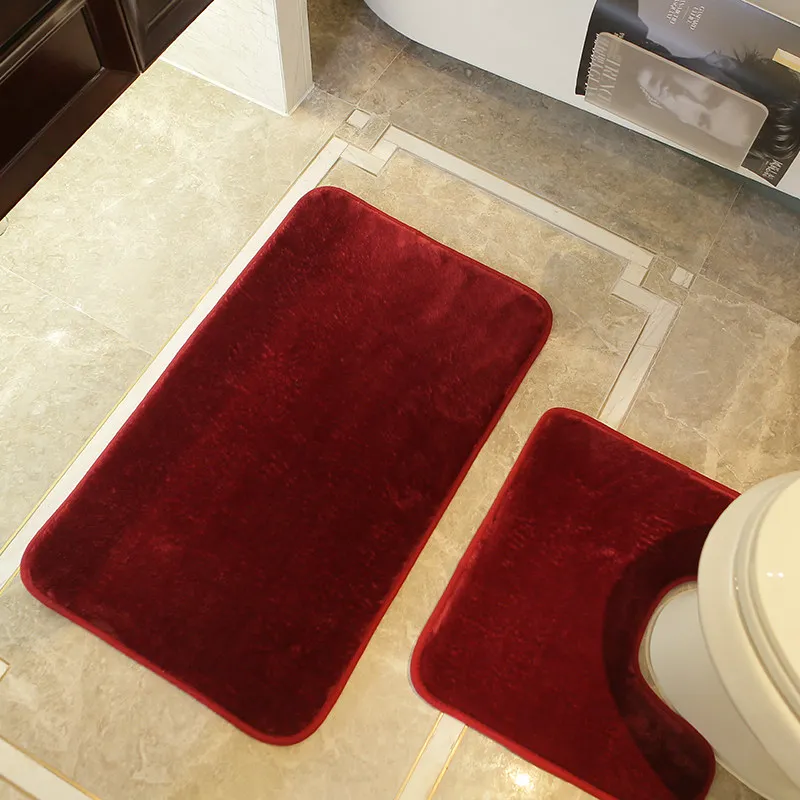 Offerte Tappeto Shaggy Toilette 2 Pz/set Tappetino Da Bagno Tappeto Morbido Soggiorno Tappetino Bagno Antiscivolo Tappeto Bagno Antiscivolo Wc Mat W