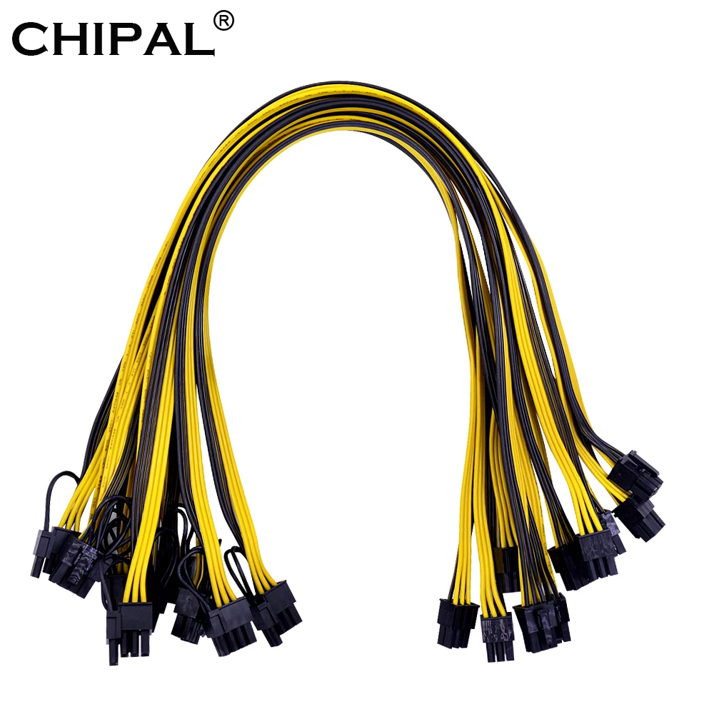 6 шт. CHIPAL 18AWG 6pin до + 2 8pin кабель питания штекер-штекер 50 см 60 70 для видеокарты блока |