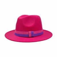 women winter purple cowboy hat fedora jazz hat patchwork british style trilby party formal panama cap dress hat cowboy