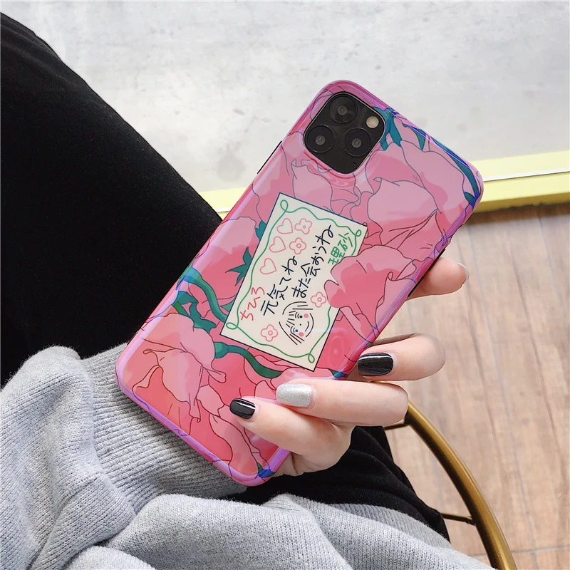 Чехол для телефона Iphone 11 Pro Max X Xr Xs 6s 7 8 Plus розовый синий вишневый цвет мягкий IMD