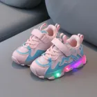 Детская повседневная обувь для бега, детские кроссовки для маленьких девочек со светодиодсветильник кой, светящаяся спортивная обувь для бега, сетчатые кроссовки, обувь 2021