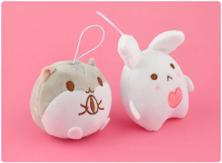 Милые животные хомяк кролик плюшевые игрушки Кукла Kawaii сумка Украшение автомобиля брелок держатель подарок мини мягкий брелок Подвески