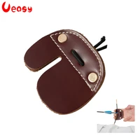 ueasy leather archery finger guard protection pad glove tab bow protector for shooters hunting shooting pad glove