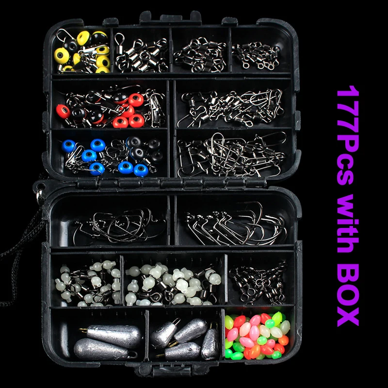 177 шт. рыболовные крючки с соединителями космические бобы снасти для карпа набор