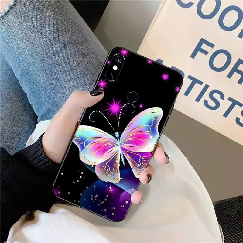 

Bright flying butterfly animal Phone Case For Xiaomi Redmi note 7 8 9 t max3 s 10 pro lite funda shell coque cover