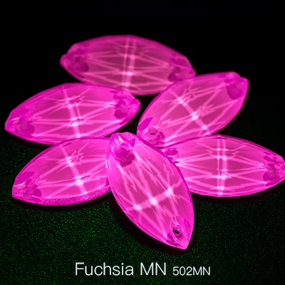 Fuchsia MN Ультрафиолетовый свет кристаллы для шитья конский глаз Flatback Стразы для нашивки кристаллы Камни конский глаз страз для DIY Одежда ручной работы - Цвет: Fuchsia MN
