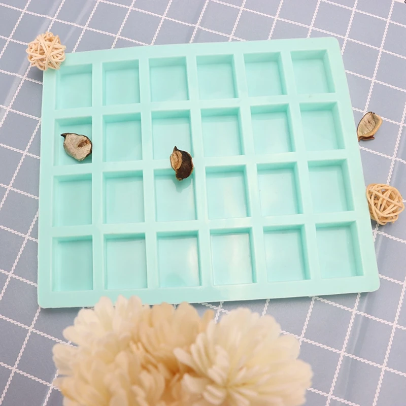 

24 Holes Rectangle Ice Cube Mold Cake Cookie Baking Tray Chocolate Fondant Silicone Mould