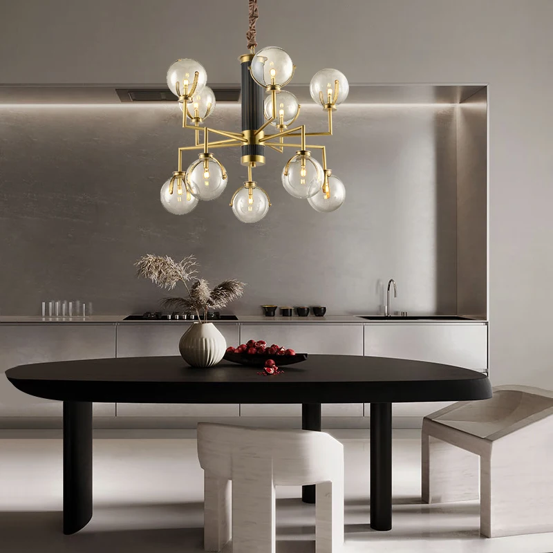 Латунное внутреннее освещение люстры креативная лампа для гостиной Чистый