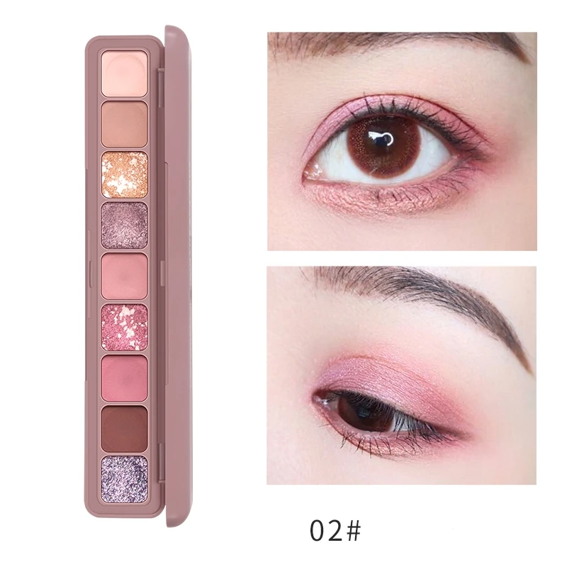 Палитра матовых мерцающих теней для век 9 цветов водостойкие Металлические