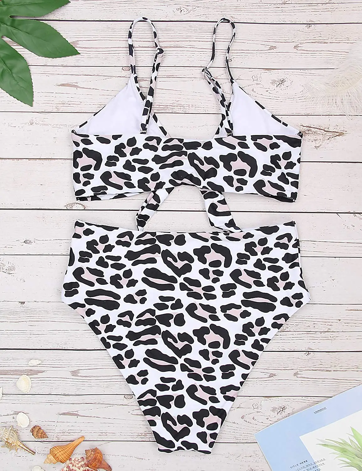 Женский купальник-бикини с высокой талией пуш-ап подкладом галстуком и узлом