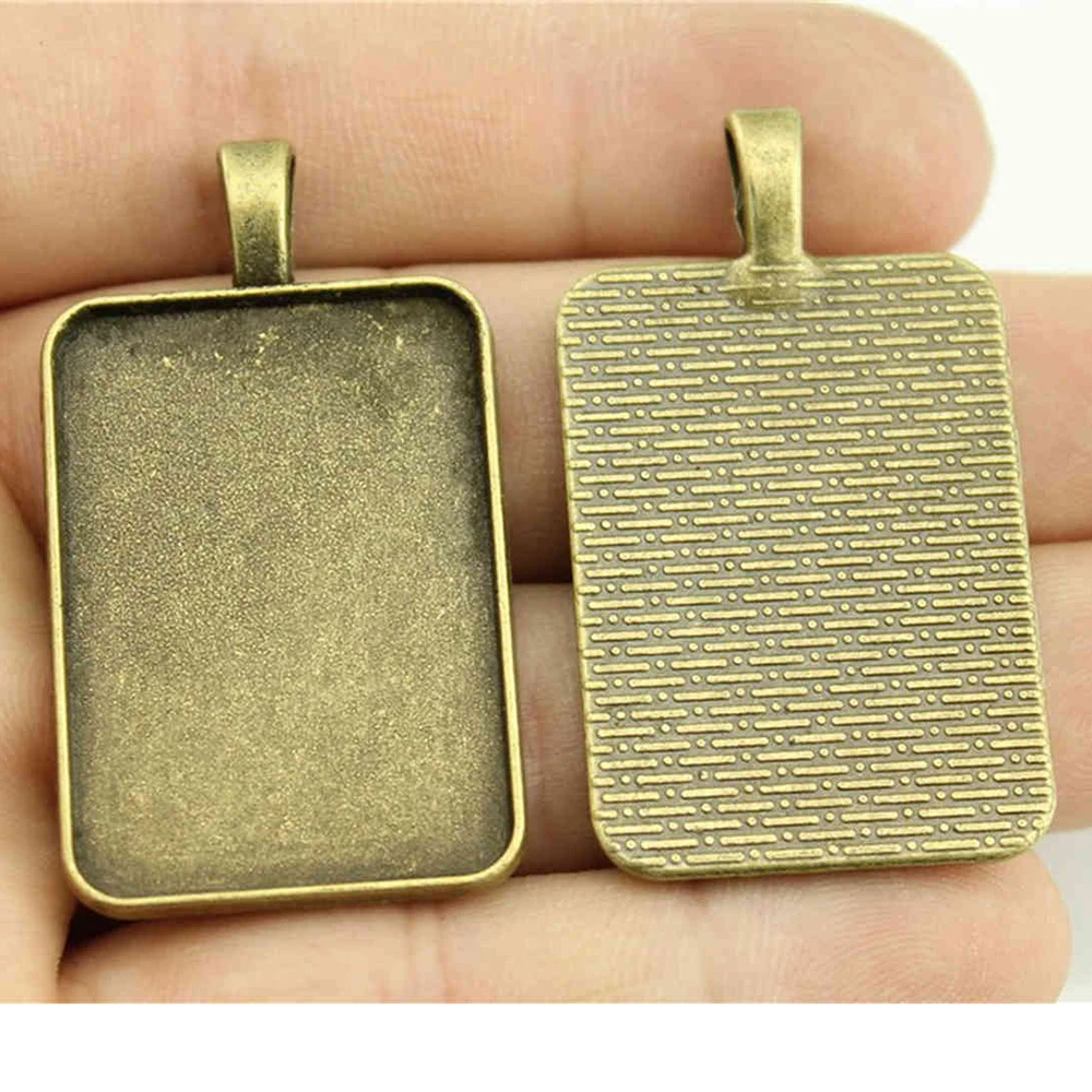 

4pcs 23x33mm Inner Size Rectangle Classic Side Perforation Style Cabochon Base Setting 2 Colors For Jewelry Making