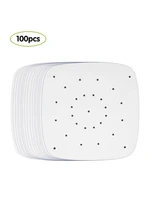 100pcs 6 59 inch square air fryer parchment papers perforated steaming paper steamer liners air fryer steaming basket baking