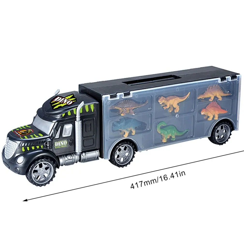 

Children Dinosaurs Transport Car Carrier Truck Toy with Dinosaur Toys Inside lifelike dinosaur for kids gift