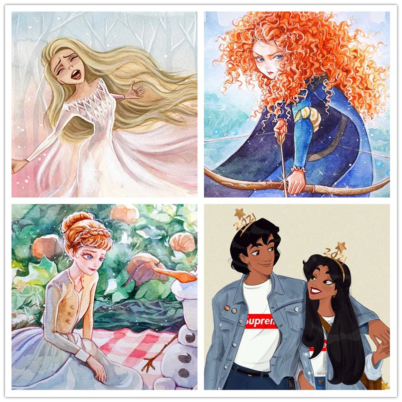 

Алмазная живопись Disney 5d "сделай сам", иллюстрация принцессы в этническом стиле, алмазная вышивка, изысканное простое украшение для дома