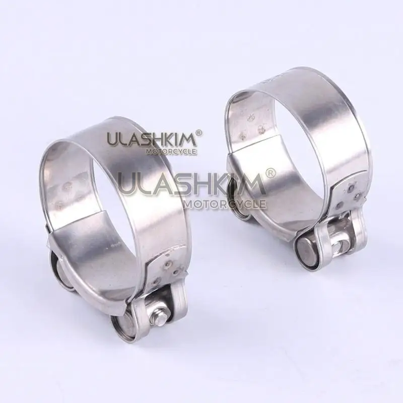 

New Universal 17-130mm Duty Stainless Steel Motorcycle Exhaust Banjo Clamp Clip For Slip-on Type Motorcycle Muffler Silencer Q
