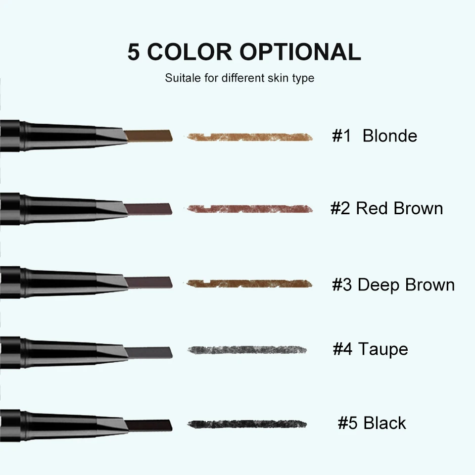 Карандаш для бровей POPFEEL 5 цветов водостойкий автоматический карандаш