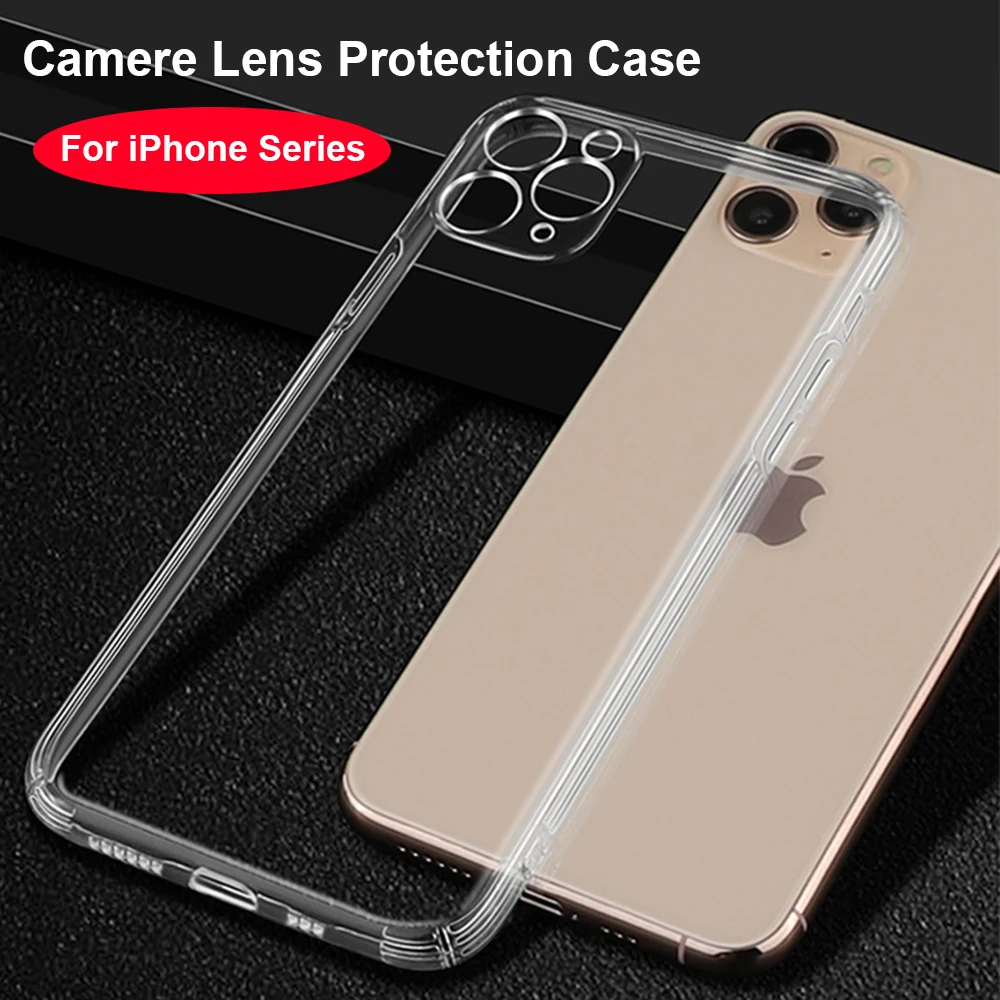 Защитный силиконовый чехол для iPhone 11 Pro X XR XS Max 8 7 6 6S Plus SE 2 мягкий прозрачный 12