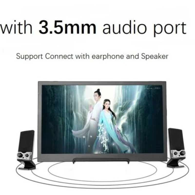 

13.3 Inch Portable LCD Monitor HD 1080P Screen HDMI for NS Switch Laptop for PS4 for Game Monitor-EU Plug