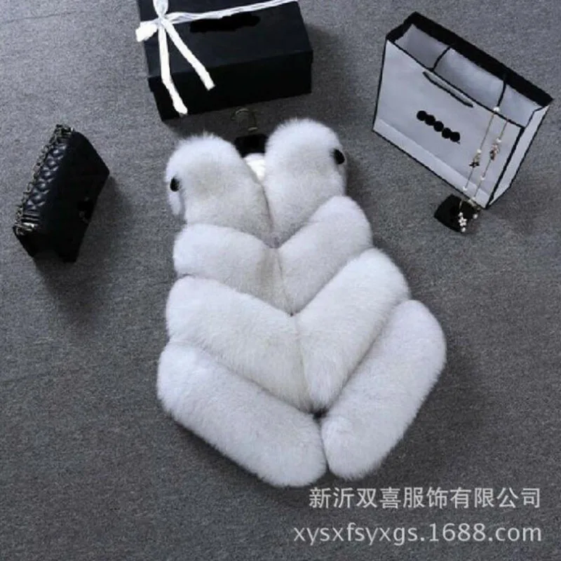 

Женская куртка без рукавов, жилет из лисьего меха, зимняя куртка из лисьего меха 2021, женское короткое пальто из искусственного меха, Женский Теплый жилет оверсайз