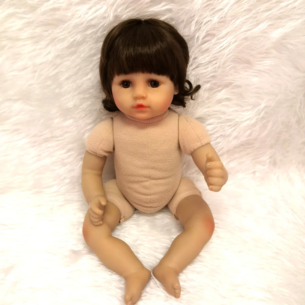 

Bebes reborn doll cloth body baby reborn toddler 18 inch Handmade Silicone Cloth body Lifelike Bonecas girl menina de