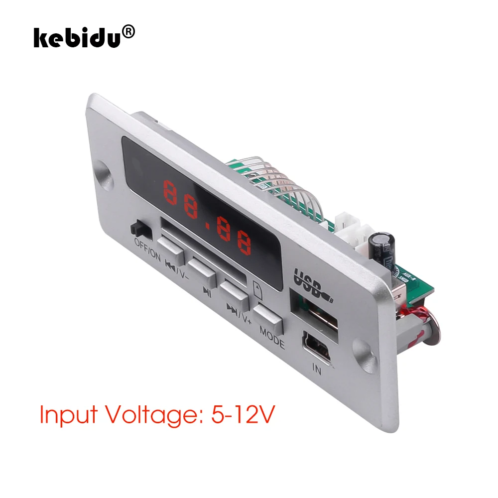 MP3 плеер kebidu 3 5 мм USB AUX Bluetooth V5.0 в 12 В Mp3 декодер плата беспроводной автомобильный FM