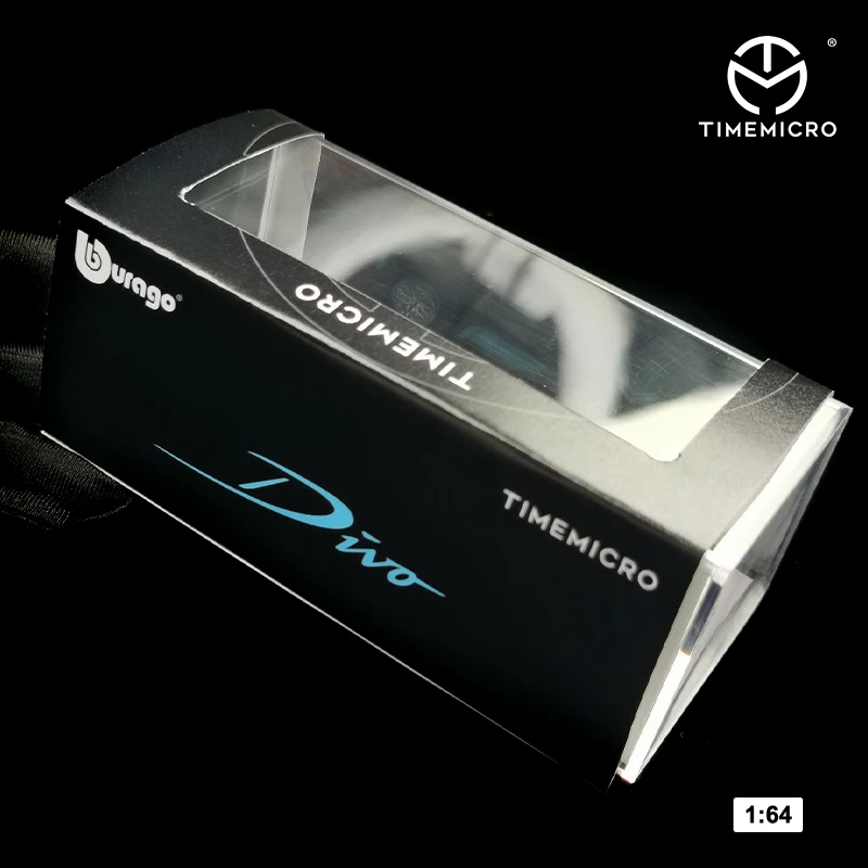 Bburago x TimeMicro 1:64 Bugatti Divo серая модель автомобиля литой под давлением|Наземный