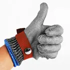 Антирежущая перчатка, Защитная перчатка из нержавеющей стали, регулируемая перчатка мясника унисекс, 5 уровней, для резки рыбы и мяса
