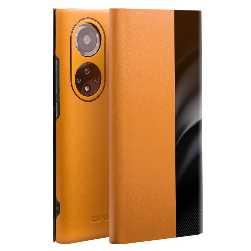 2022 оригинальный брендовый чехол QIALINO из натуральной кожи для Honor 50 телефона